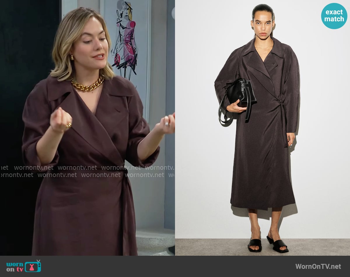 Cos Utility Trench Style Midi Dress worn by Hope Logan (Annika Noelle) on The Bold and the Beautiful