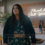 Dana’s green floral print dress on Sweet Magnolias