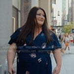 Dana's navy embellished wrap dress on Sweet Magnolias
