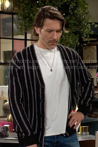Daniel’s striped cardigan on The Young and the Restless