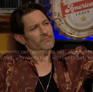 Daniel’s tiger print shirt on The Young and the Restless