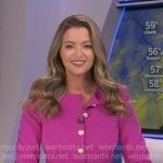 Dani's pink blazer with gold buttons on Good Morning America