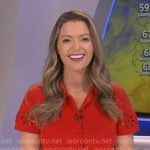 Dani’s red eyelet polo dress on Good Morning America