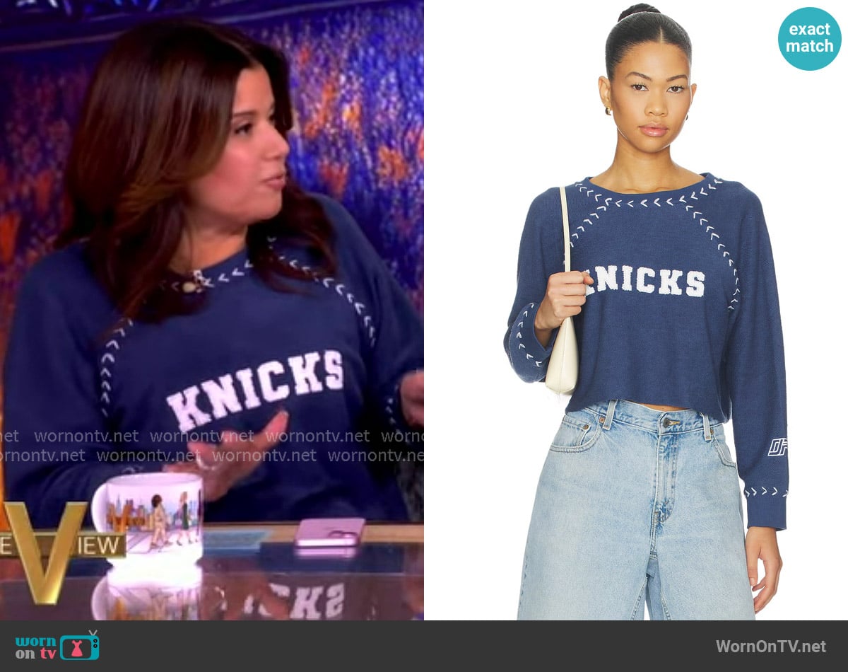 Dannijopro The Courtside Crop Sweatshirt worn by Ana Navarro on The View