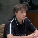 Danny’s striped sleeve polo shirt on General Hospital