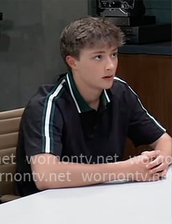 Danny’s striped sleeve polo shirt on General Hospital
