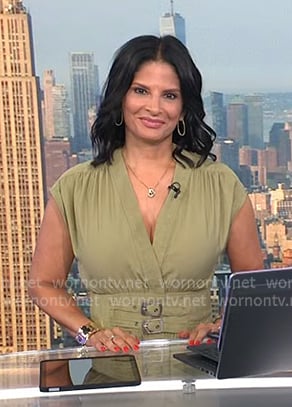 Darlene’s green double buckle waist dress on Today