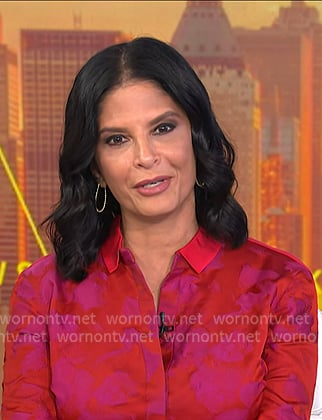 Darlene’s red print shirt on Today