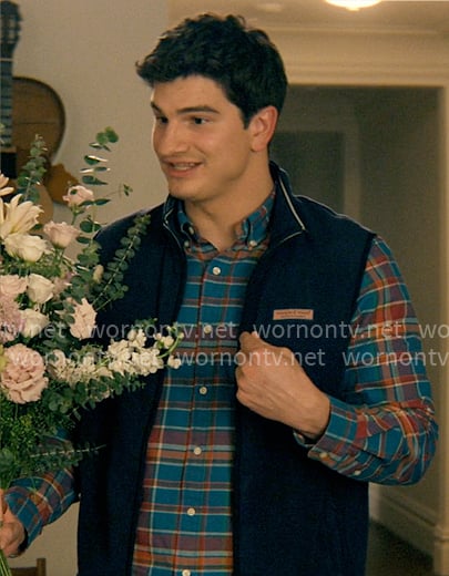 Davis’ blue and red plaid shirt on Not Suitable For Work