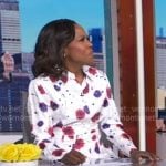 Deborah's white floral print shirt and skirt on Good Morning America