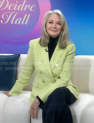 Deidre Hall’s light green double breasted blazer on Today