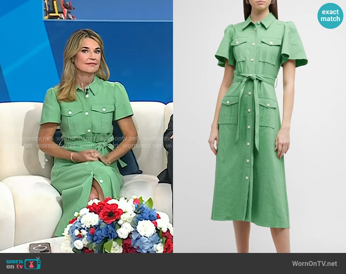 Derek Lam 10 Crosby Judy Belted Cargo Shirtdress worn by Savannah Guthrie on Today