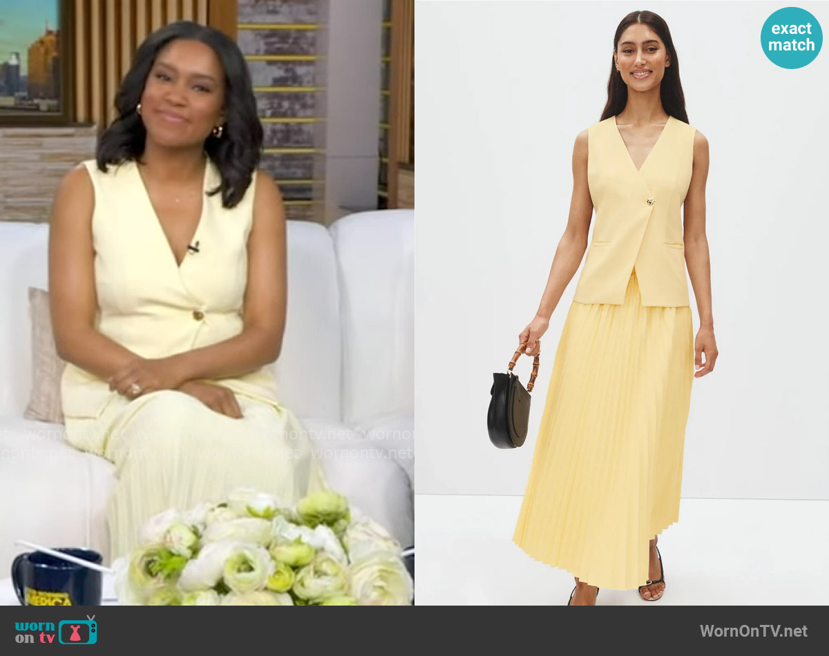 Derek Lam 10 Crosby x RTR Twofer Blazer Dress worn by Rachel Scott on Good Morning America