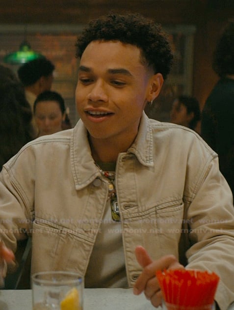 Dexter’s khaki denim jacket on Off Campus