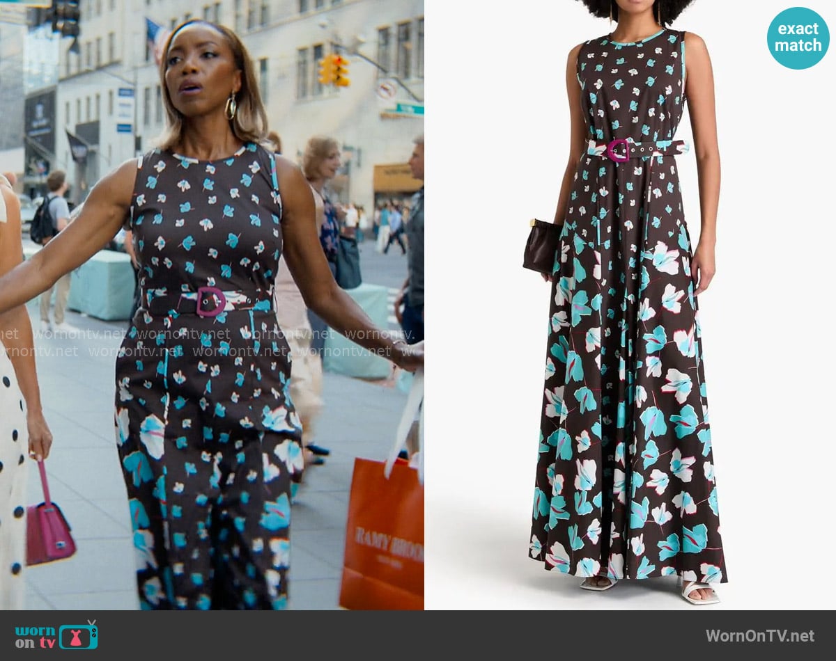 Diane von Furstenberg Elliot Maxi Dress in Dark brown worn by Helen Decatur (Heather Headley) on Sweet Magnolias