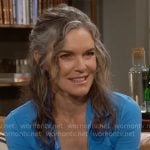 Diane's blue zip jacket on The Young and the Restless