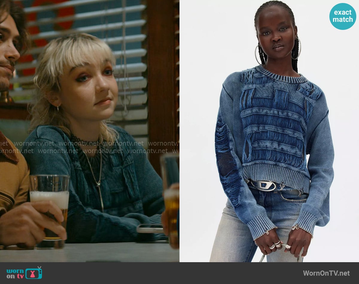 Diesel M-Rotta Destroyed Knit Sweater worn by Jules (Julia Sarah Stone) on Off Campus