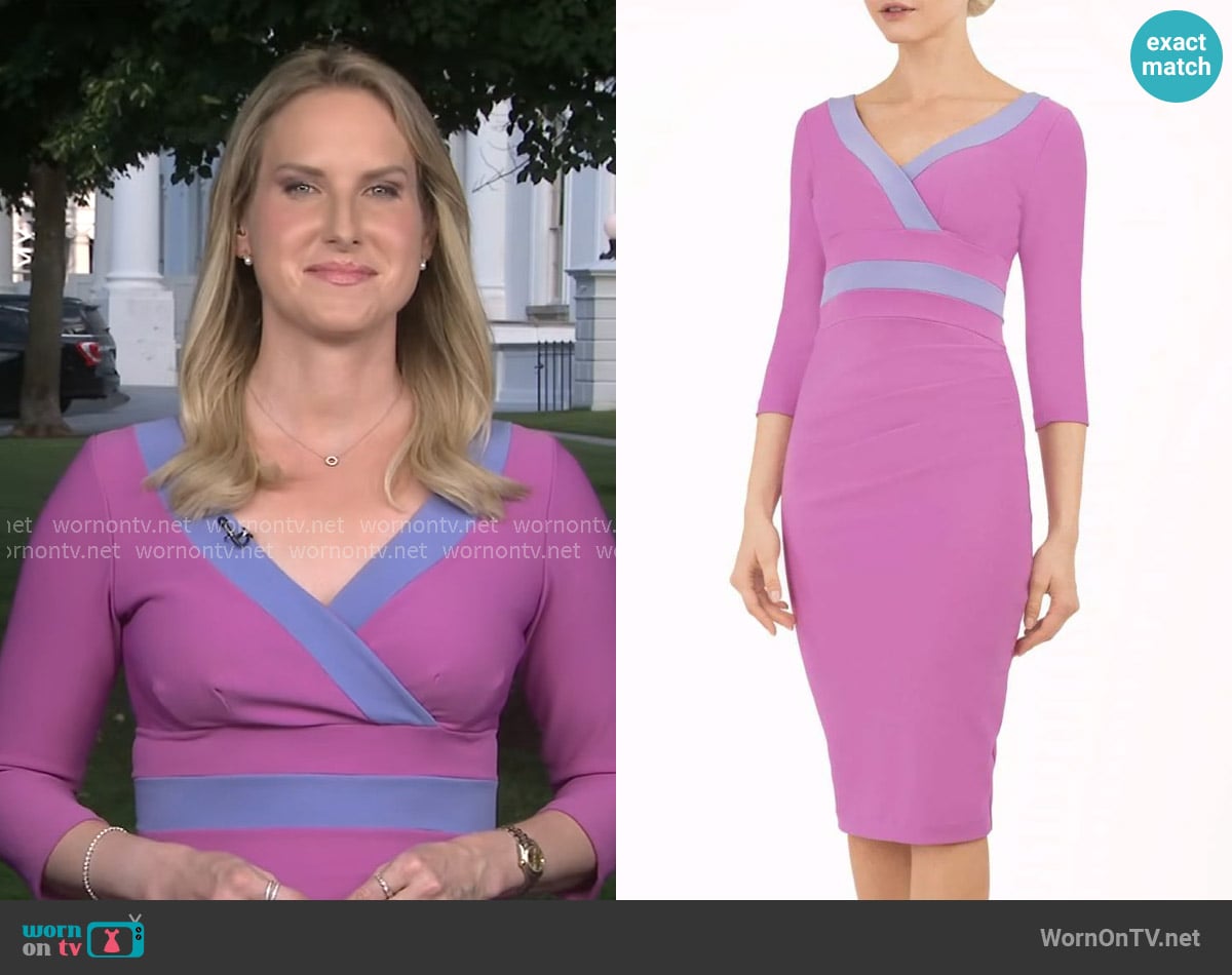 Diva Jemima Colour Block Dress worn by Olivia Gazis on CBS Evening News