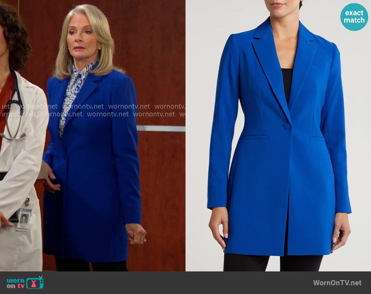 DKNY One-Button Topper Jacket worn by Marlena Evans (Deidre Hall) on Days of our Lives