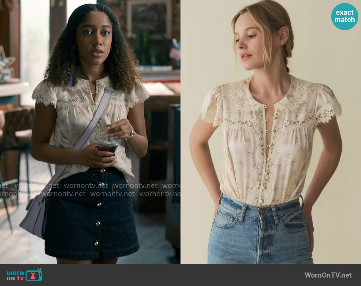 Doen Josephine Top worn by  Jessica Whitley (Iman Benson) on Sweet Magnolias