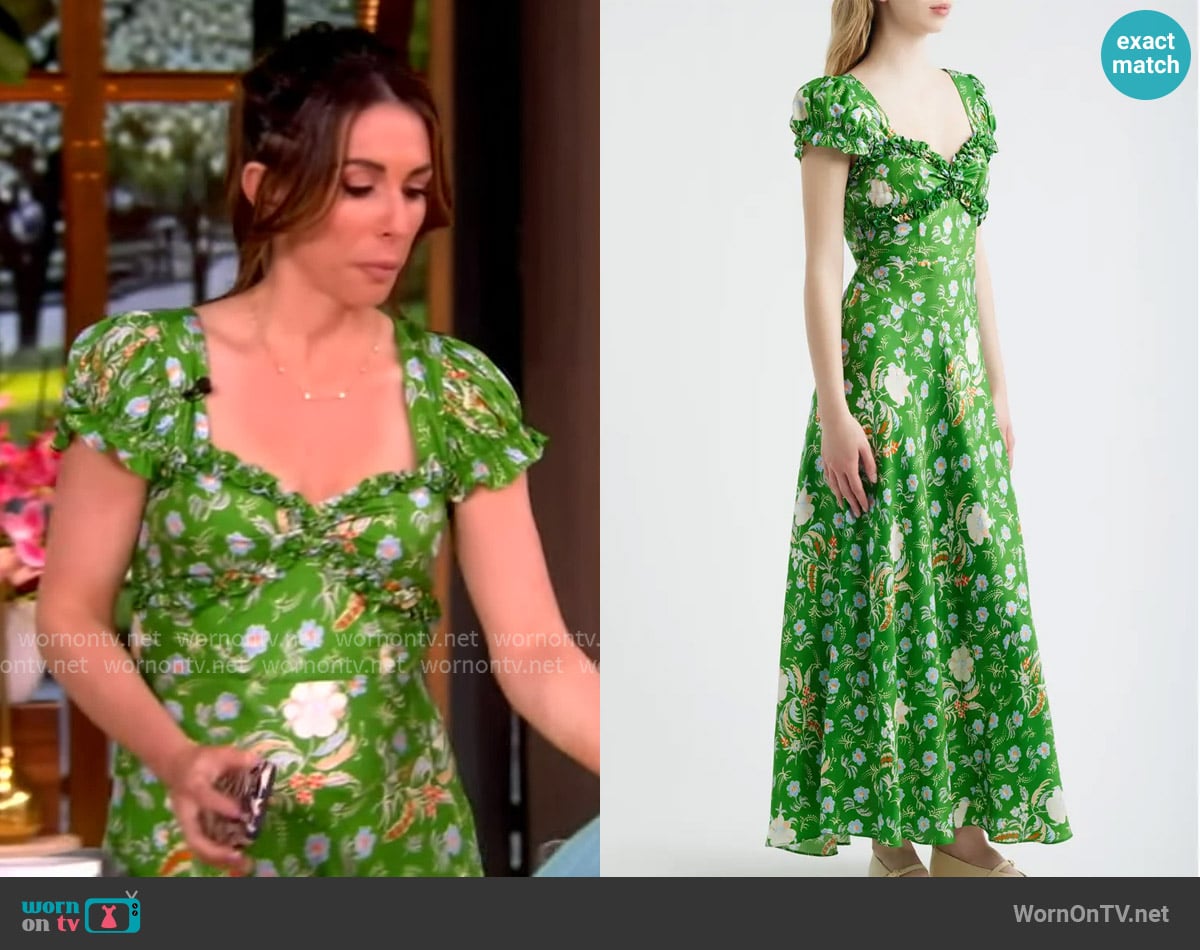 Alyssa’s green floral print dress on The View