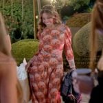 Dolores’s red floral cutout dress on The Real Housewives of Rhode Island