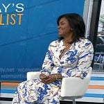 Dr. Angela Lamb’s abstract print long sleeve midi dress on Today