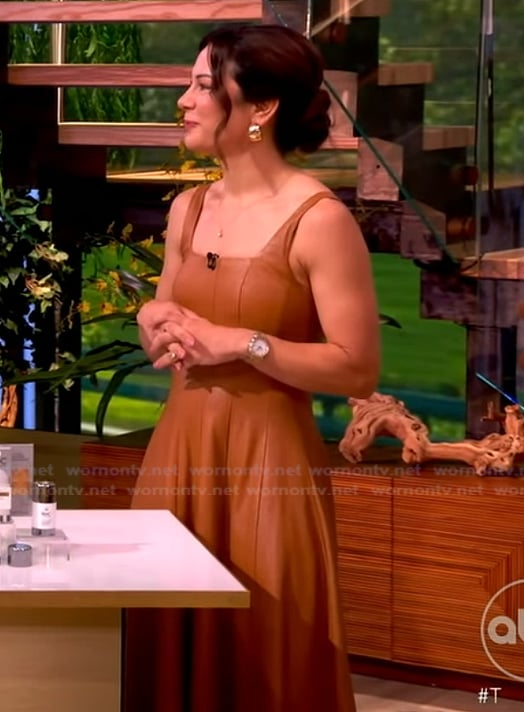 Dr Lindsey Zubritsky’s brown leather dress on The View
