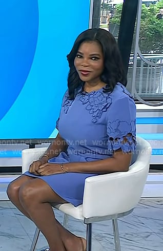 Dr. Michelle Henry’s blue floral embroidered dress on Today