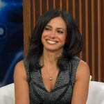 Dr. Tara Narula’s black printed v-neck dress on Good Morning America