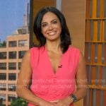 Dr. Tara Narula's pink v-neck button front dress on Good Morning America