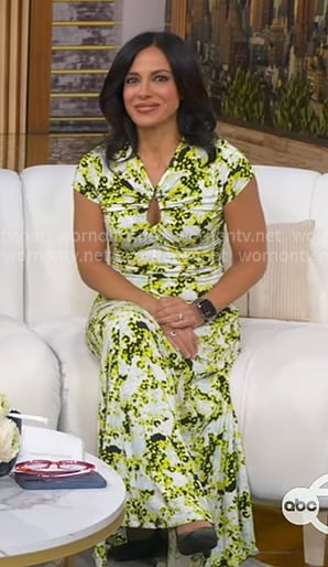 Dr. Tara Narula’s yellow printed keyhole maxi dress on Good Morning America