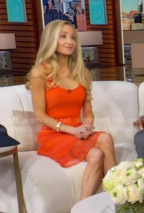 Dr. Whitney Bowe’s orange ribbed mini dress on Good Morning America