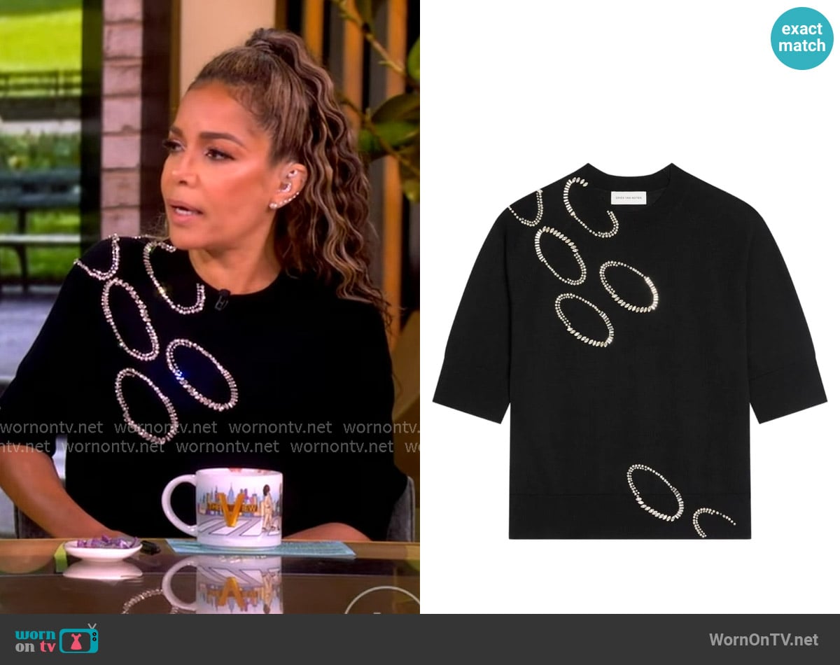 Dries Van Noten Embellished knitted top worn by Sunny Hostin on The View