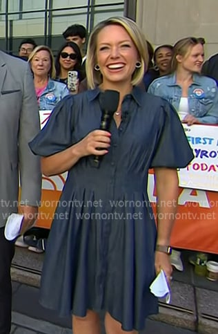 Dylan’s blue puff sleeve shirtdress on Today