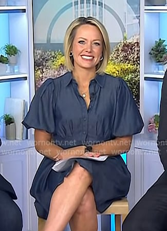 Dylan’s blue puff sleeve shirtdress on Today