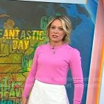 Dylan's pink sweater and white mesh skirt on Today
