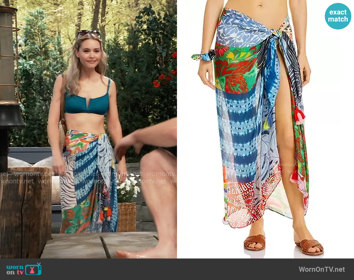 Echo Patchwork Print Pareo & Scrunchie Set worn by Jacinda Bracken (Paige Herschell) on General Hospital