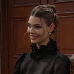 Electra’s black ruffle neck top on The Bold and the Beautiful