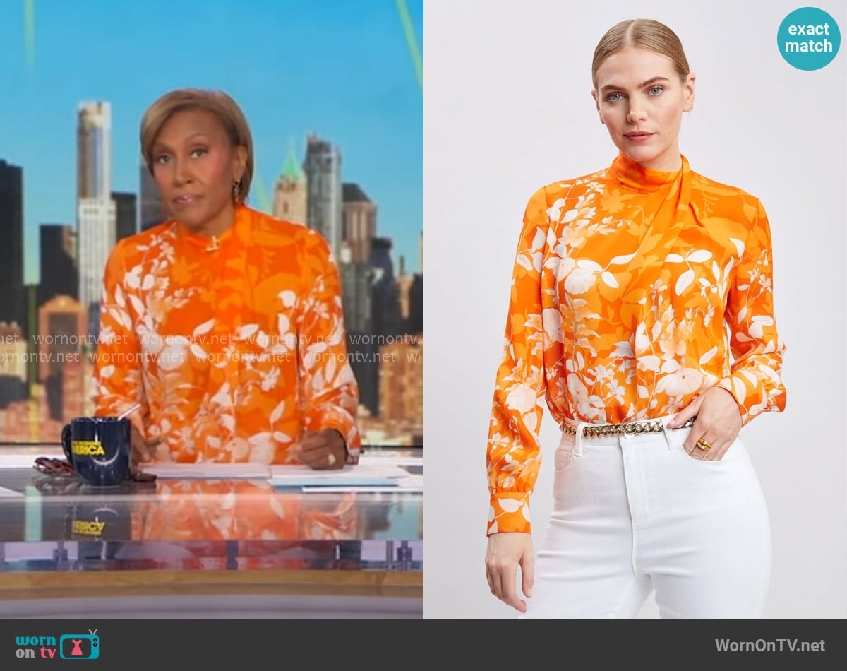 Robin’s orange floral blouse on GMA
