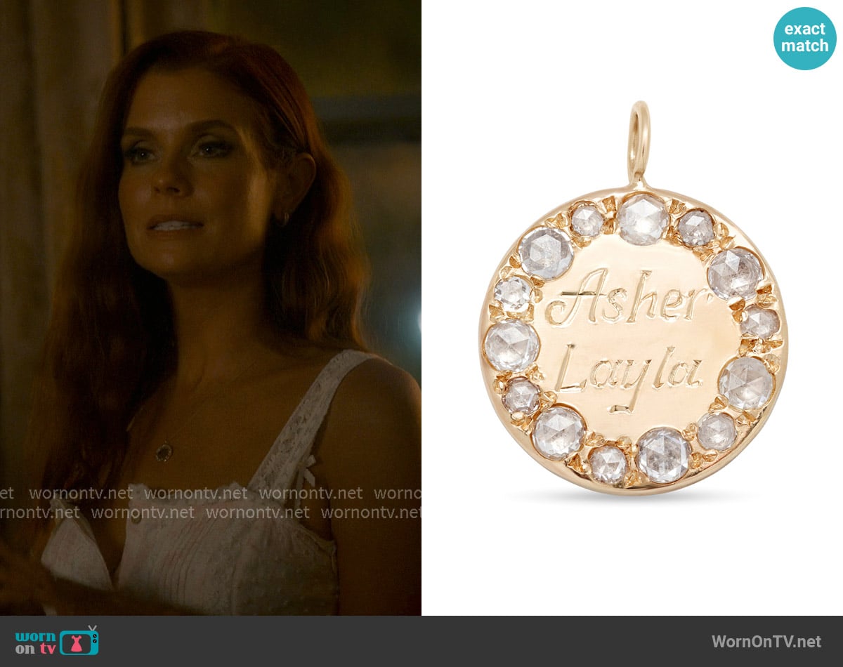 Elisa Solomon Large Circle Charm worn by Maddie Townsend (JoAnna Garcia Swisher) on Sweet Magnolias