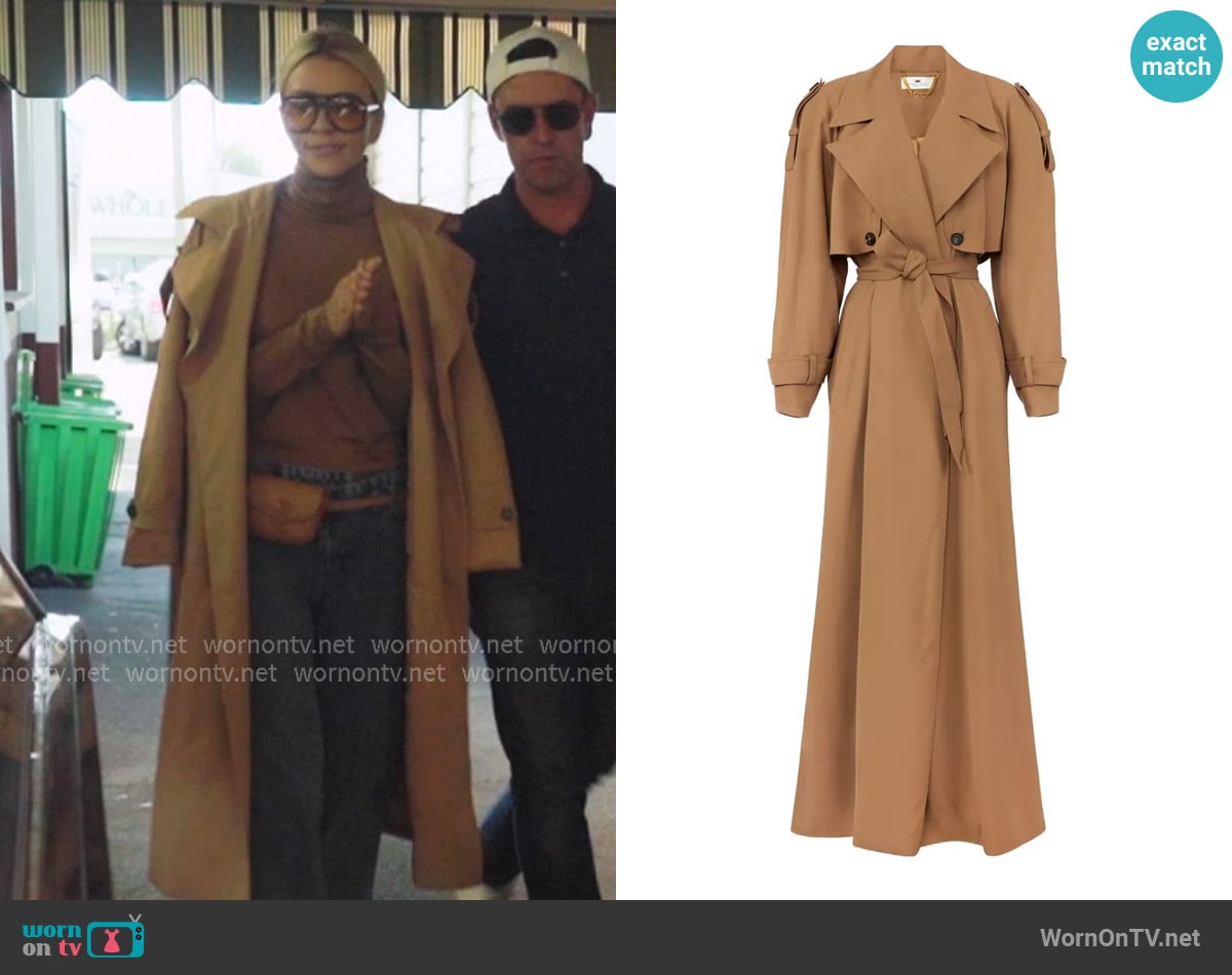Elisabetta Franchi Flowing gabardine trench coat worn by Lacy Nicole on The Valley