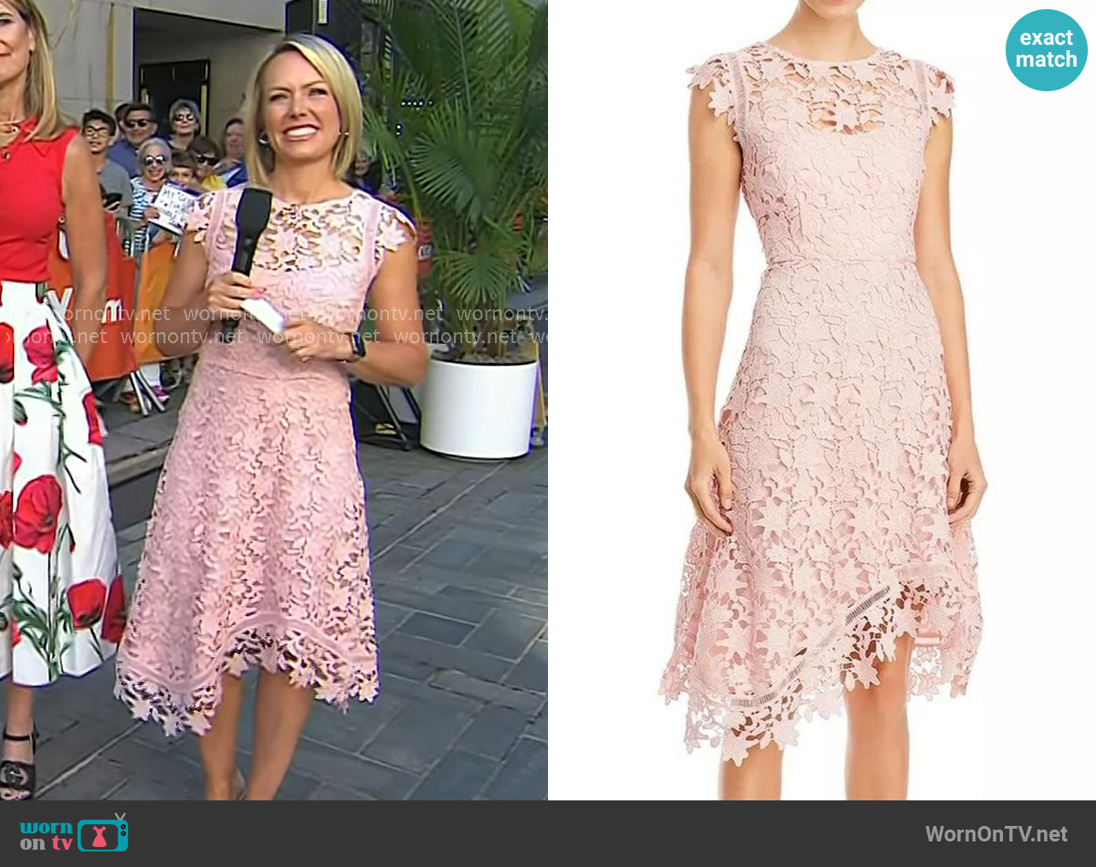Eliza J Lace Asymmetric Cocktail Dress worn by Dylan Dreyer on Today