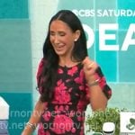 Elizabeth Werner's black and pink floral dress on CBS Mornings