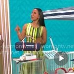 Elizabeth Werner’s green striped dress on CBS Mornings