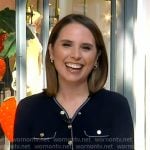 Elizabeth's navy contrast trim cardigan on Good Morning America