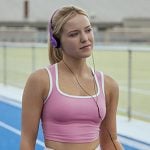 Elle's pink tank and bike shorts on Elle