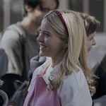 Elle's pink varsity jacket with heart pockets on Elle