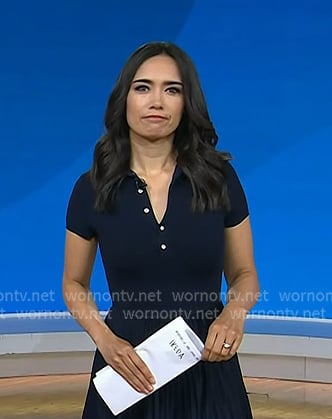 Emilie’s navy pleated polo dress on Today