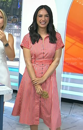 Emilie’s red striped shirtdress on Today